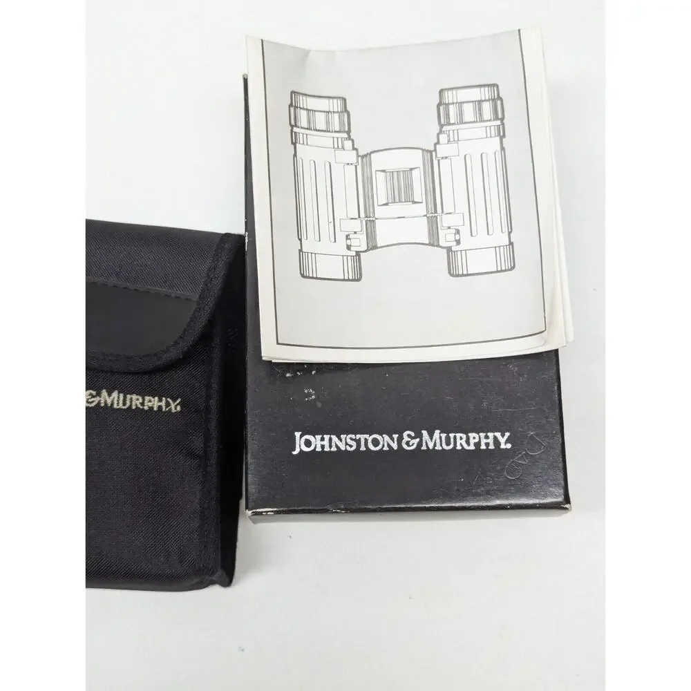 Johnson & Murphy 10 x 25 288ft/ 1000 YDS. Black Compact Folding Binoculars +Case